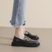 Platform Loafers Women's New Spring Retro British Style Small Leather Shoes Thick Heel Soft Sole Single Shoes Women's Large Size_vogvips.com