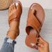 2025 Summer New Large Shoes Toe Covering Fashion Flat Heel Casual Women's Sandals And Slippers_vogvips.com