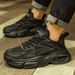 Men's Breathable Casual Sneakers With Air Cushion, Lightweight Rubber Sole, Round Toe, Low-Top Design For Summer, Tennis, And Everyday Wear_vogvips.com