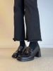 Goatskin Version ~ Authentic Loafers Women's Retro Black Slip-on Flats Elegant High Heel Work Clothing Versatile Small_vogvips.com
