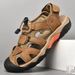 Italy Removes High-end Genuine Leather Sandals, Men's And Women's Hollowed Out Couple's Hooded Beach Shoes_vogvips.com