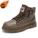 Winter Fleece-Lined High-Top Martin Boots For Men, Black Leather Work Shoes, Non-Slip, Wear-Resistant, Thickened, Warm S_vogvips.com