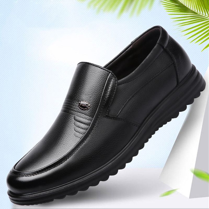 Euro Step Men's Spring Autumn Genuine Leather Business Formal Middle-aged And Elderly Dad Casual Breathable Cowhide Shoes For Men_vogvips.com
