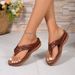 New Casual Women's Shoes Sandals Retro Car Line Non-slip Light Soft Sole Comfortable Slippers_vogvips.com