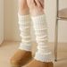 Socks Lace Socks Warm Leg Covers Women's Calf Pile Socks Knitted Wool Foot Covers Flat 45 Cm Long_vogvips.com