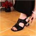 French-style Open-toe Summer Slip-on High-heeled Rhinestone Fish-mouth Fashion Sandals With Buckle And Hollow Back For_vogvips.com