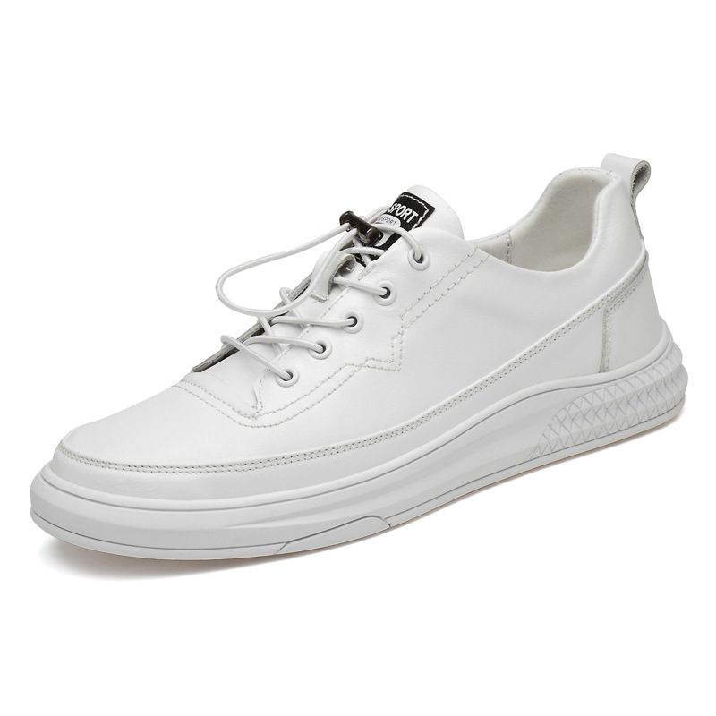 Inner Height-increasing Men's Shoes, Small White Shoes, Casual Shoes, First-layer Cowhide Board Shoes Cm Men's Invisible Height-increasing Shoes_vogvips.com