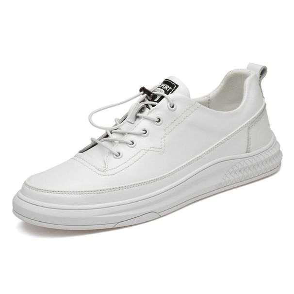 Inner Height-increasing Men's Shoes, Small White Shoes, Casual Shoes, First-layer Cowhide Board Shoes Cm Men's Invisible Height-increasing Shoes_vogvips.com