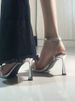 Summer French-style Exquisite High-heeled For Women, Silver Rhinestone Strap Open-toe Stiletto Sandals_vogvips.com