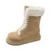 Hongtong Autumn New Thick-Soled Fur Mid-Calf Winter Sheepskin Fleece-Lined Thickened Snow Boots Wholesale_vogvips.com