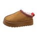 Snow For 24 Women, Size 43, Large With Plush Fur And Warm Sponge Cake, Thick Soled Slippers Without Heels, Cotton Boots_vogvips.com
