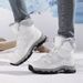Women's Shoes Winter Snow Boots With Thick Fleece Lining, Round Toe, Rubber Sole, Casual Comfortable Mid-Calf Boots For Cold Weather_vogvips.com