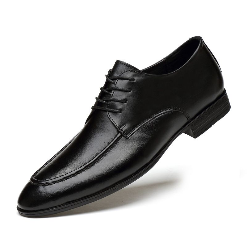 Dress Leather Shoes Men's Pointed Head Lace-up Men's Wedding Leather Shoes Men's Shoes_vogvips.com