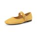 French Flat-soled Single Shoes Women's Soft-soled Ballet Shoes Round-toed Suede Mary Jane Women's Shoes_vogvips.com