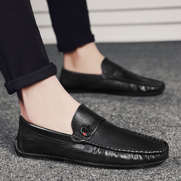 British Casual Korean Style Slip-On Loafers Summer Driving Trendy Men's Shoes Wholesale Breathable Comfortable_vogvips.com