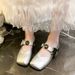 French Soft-soled Rhinestone Small Leather Shoes Wear Flat-soled Fairy Wind Shallow Mouth With Skirt Single Shoes Female_vogvips.com