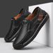 Men's Genuine Leather Slip-On Loafers - Comfortable Casual Shoes For Outdoor & Daily Wear - Breathable & Durable With Rubber Sole (Black, Brown)_vogvips.com