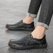 Men's Loafers British-Style Driving Shoes Autumn And Winter Casual Shoes Fashion Slip-On Leather Shoes_vogvips.com