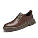 Leather Shoes Men's Style Shoes Men's Genuine Leather Low-top Thick-soled Martin Tooling Shoes Trendy Big Head Shoes_vogvips.com