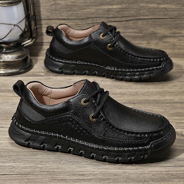 Men's Leather Shoes, Handmade Business Leather Shoes, Outdoor Casual Fashion Loafers For Men_vogvips.com