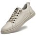 Men's Casual Board Shoes Two-layer Cowhide Hong Kong Style Tide And Breathable Flat-bottomed Men's Small Leather Shoes Elastic Shoes_vogvips.com
