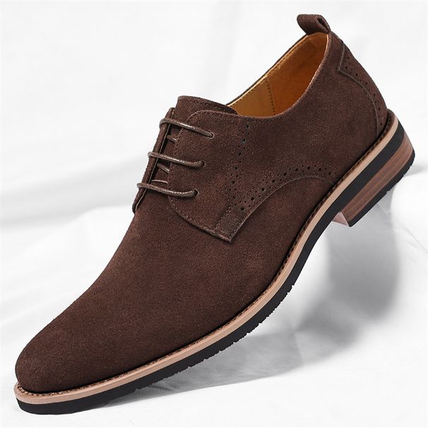 Men's Matte Leather Casual British Style Lace-Up Shoes Fashion Trendy Footwear_vogvips.com