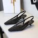 Pointed Single Shoes, Low-heeled Mesh Yarn, Breathable, Hollowed Out, Rear Strap Women's Shoes_vogvips.com