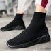 Large Size Sock Plush Thermal Couple Shoes, Camouflage High Top Casual Men's Cotton Shoes_vogvips.com