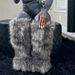 New High Boots And Knee High Snow Boots For Warmth, Imitation Fox Fur Boots, Imitation Raccoon Fur Boots, Y2K Fur Boots_vogvips.com