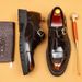 High-grade leather shoes with bright face for men cowhide inner three thick Demenc shoes_vogvips.com