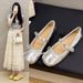 French Fairy Style Bow Shallow Mouth Single Shoes Female Spring And Summer Soft-soled Ballet Small Single Shoes Female_vogvips.com