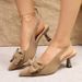European And American Large-size Stiletto Closed-toe Sandals For Women 20026 Spring/summer New Style Bow-tie Backless_vogvips.com