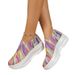 2024 Thick Color Gradient Flying Woven Sports For Women's Running Shoes, Sponge Sole Oversized Shoes 43_vogvips.com