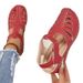 2024 Summer New Cross-Border Plus Size European And American Daily Casual Closed-Toe Mid-Heel Velcro Women's Wedge_vogvips.com