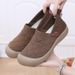Women's Comfortable Slip-On Flats - Soft Sole Retro Style Casual Shoes For Spring Autumn (Beige, Black, Camel)_vogvips.com