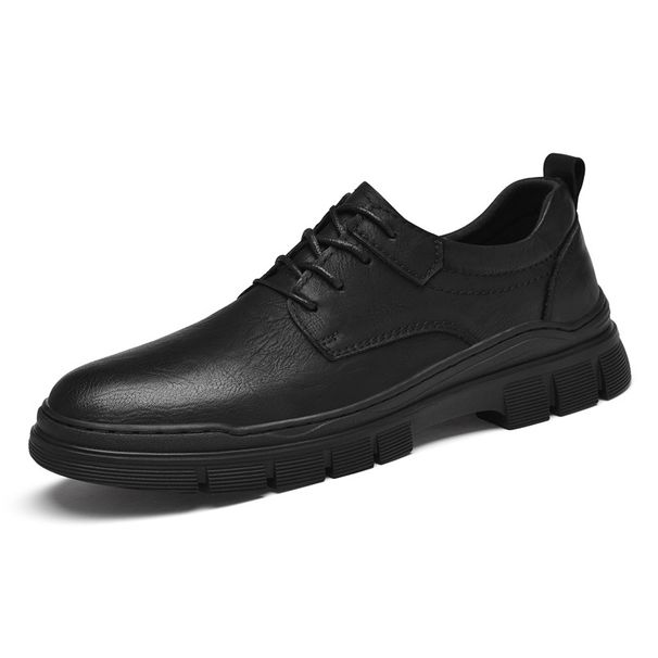 Casual Shoes Men's Shoes Round Head Casual Leather Shoes Men's Low-top Tooling Men's Leather Shoes_vogvips.com