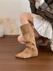【Fanfuna】Western Cowboy For Women 2025 Autumn Winter Slouchy Long Lace-up Slimming Over-the-Knee Boots_vogvips.com