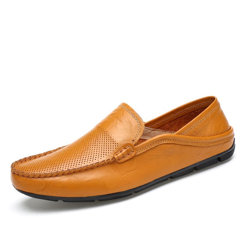 Men's Shoes Casual Lazy Shoes Driving Shoes Soft Soles Men's Leather Shoes_vogvips.com