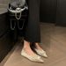 Women's Elegant Pointed Toe Flat Shoes With Rhinestone Buckle, Soft Suede Upper, Comfortable Slip-On Loafers For Banquets And Parties_vogvips.com