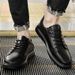 Lace-up Flat Baseplate Shoes Men's Leather Casual Shoes Large Size Men's Shoes_vogvips.com