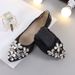 Elegant Pointed Toe Ballet Flats For Women – Rhinestone Embellished, Soft Sole, Wide Sizes 34-45, Black/Gold/Silver_vogvips.com