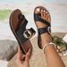 Elegant Ladies Fashion Sandals With Unique Buckle Design Premium Leather Comfortable Footwear Simple Personality_vogvips.com