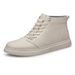 Casual Round Head Fleece Board Shoes Men's High-top Breathable Sports Hand-scratched Little White Men's Shoes_vogvips.com