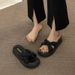 Fairy-style Soft-soled Height-increasing Slippers For Women, 2026 Summer New Fashion Thick-soled One-strap Outdoor Beach_vogvips.com