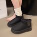 Women's Shoes New Comfortable Retro Thick Soled Short Snow Boots For Women, Fleece Lined Warm Slip On, Northeastern Style Cotton Shoes_vogvips.com