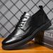 Euro Step Casual Leather For Men Summer New Large Size Men's British Style Sneakers Korean Version Trendy Workwear Versatile Shoes_vogvips.com