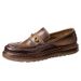 Leisure Carved Blok Bean Men's Genuine One Foot Kick Le Fu Toe Layer Cowhide British Leather Shoes_vogvips.com