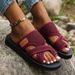 Women’s Shoes Summer New Style Slip On Lightweight And Comfortable Roman Flat Bottom Fish Mouth Beach Sandals_vogvips.com
