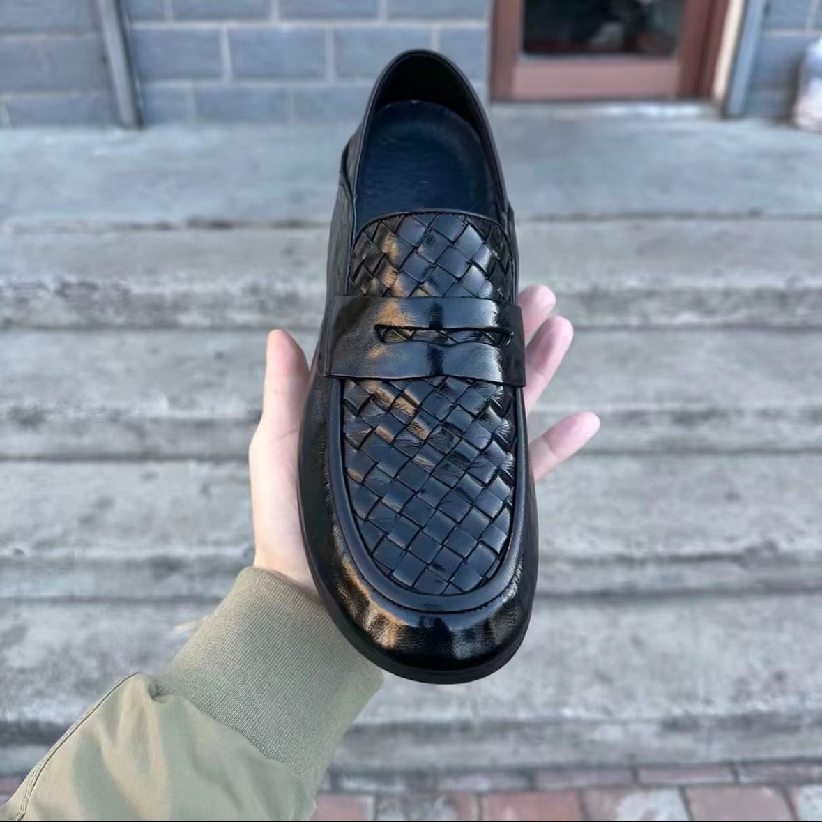 2025 Spring/Summer One Step Leather Shoes British Trend Breathable Versatile Comfortable Casual Designer Men's Style_vogvips.com