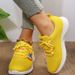 Women's Shoes Spring And Summer New Large Size Single Shoes For Women Round Head Love Knitted Lace Up Running Shoes Casual Women's Sports Shoes_vogvips.com